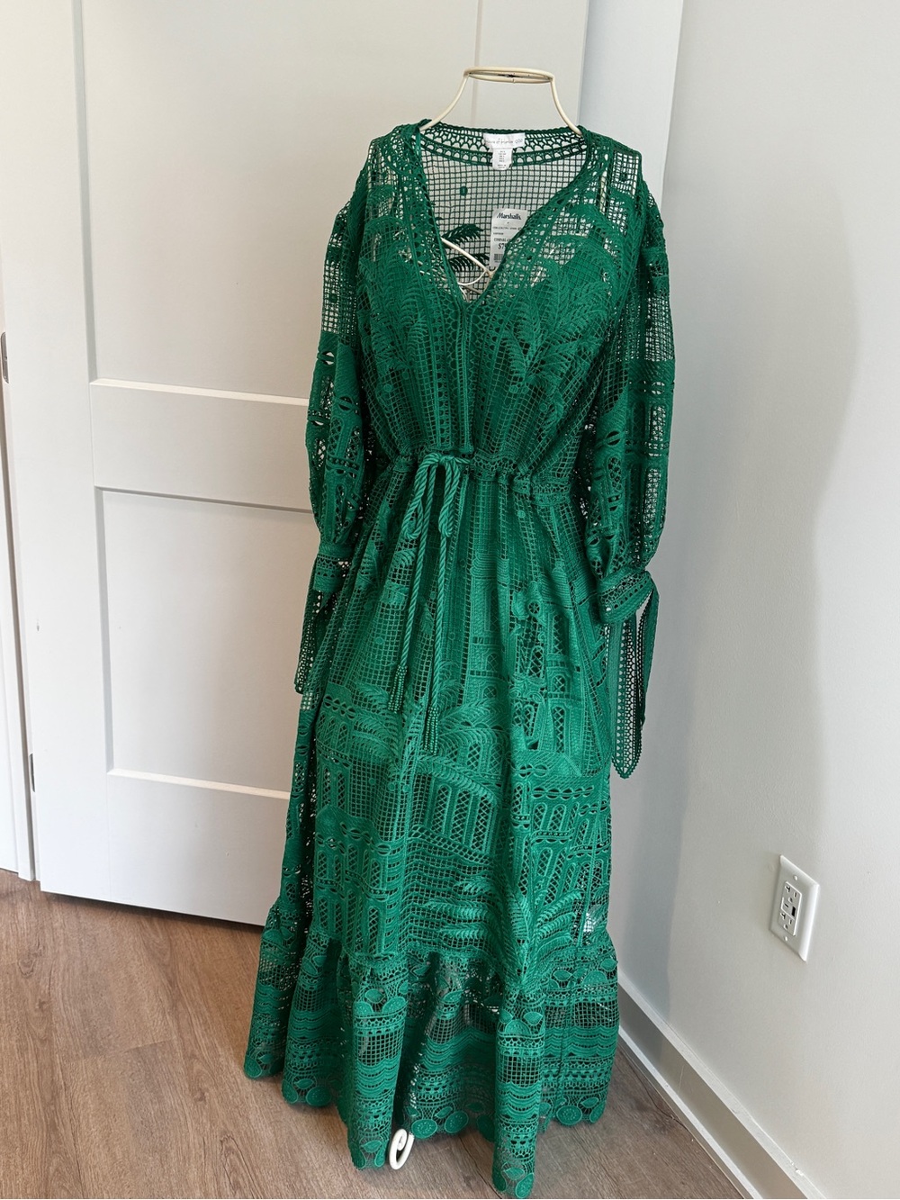 House of Harlow 1960 Emerald Crochet Lace Maxi Dress